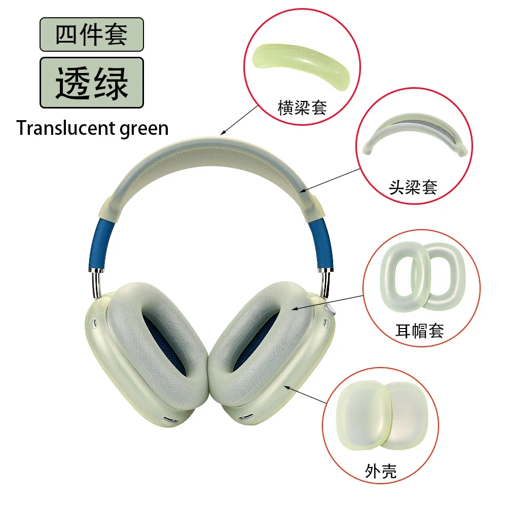 4 in 1 Headphone Case for AirPods Max Transparent Silicone Case Soft Anti-Scratch Cover Sleeve Protective Cases Fit perfectly
4 in 1 Headphone Case for AirPods Max Transparent Silicone Case Soft Anti-Scratch Cover Sleeve Protective Cases Fit perfectly