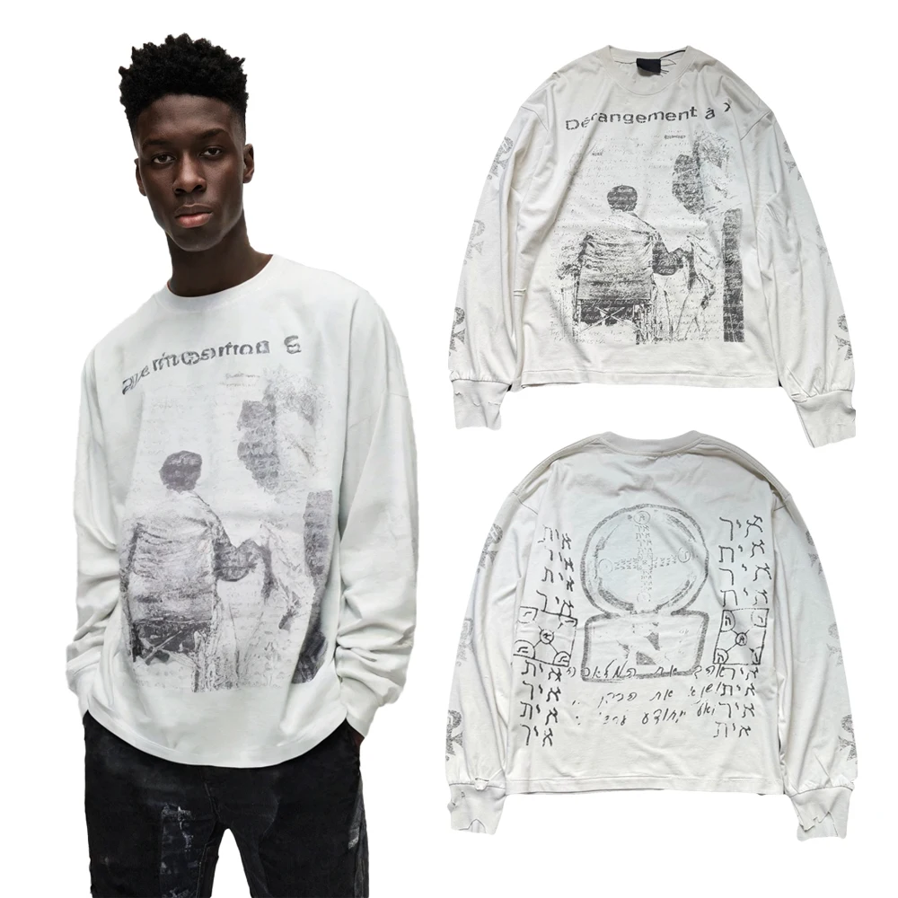 Streetwear Man Clothing Y2k Subculture Graphic T Shirts High Street Style Cotton Distressed Wash Ripped Casual Long Sleeved Tees
Streetwear Man Clothing Y2k Subculture Graphic T Shirts High Street Style Cotton Distressed Wash Ripped Casual Long Sleeved Tees