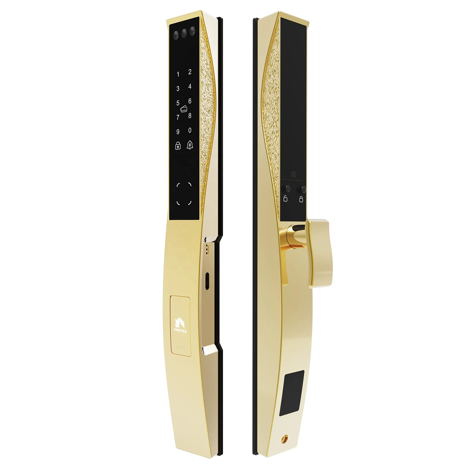 WINFREE SMART New Style Slim Aluminium Narrow Profile Fingerprint 3D Face Card Key Passcode Tuya Wifi Smart Door Lock
WINFREE SMART New Style Slim Aluminium Narrow Profile Fingerprint 3D Face Card Key Passcode Tuya Wifi Smart Door Lock