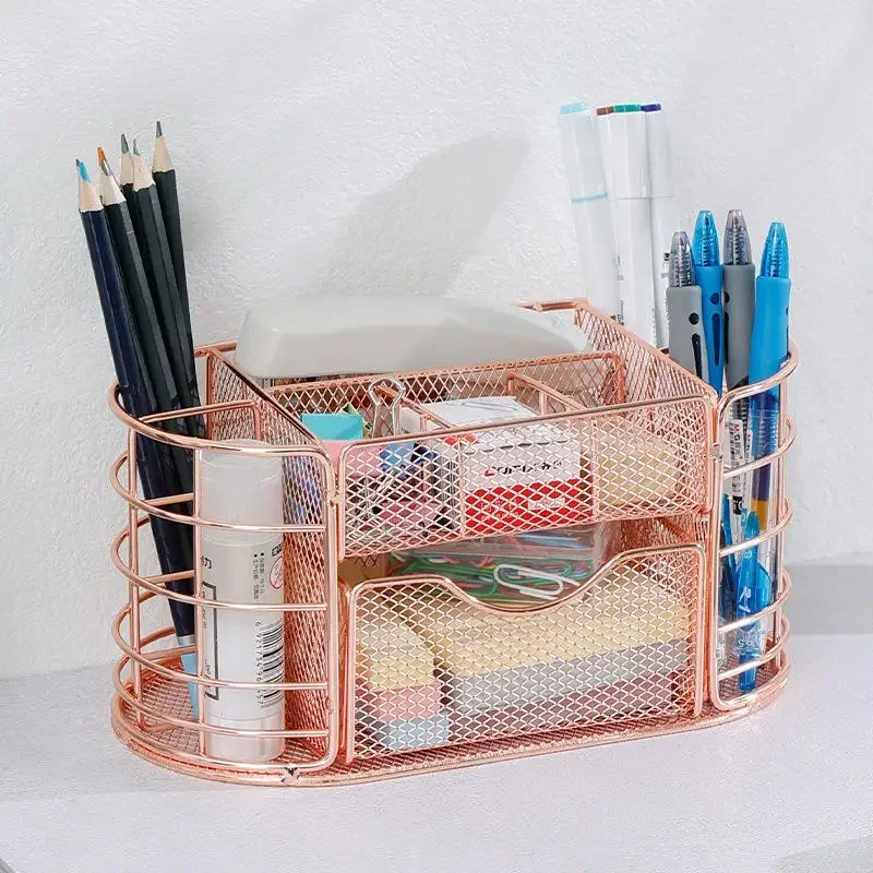 Desktop Organizer Holder Multiple Compartments Decorative Iron Stationery Holder Gold Mesh Pen Holder Exquisite Gold Rose
Desktop Organizer Holder Multiple Compartments Decorative Iron Stationery Holder Gold Mesh Pen Holder Exquisite Gold Rose