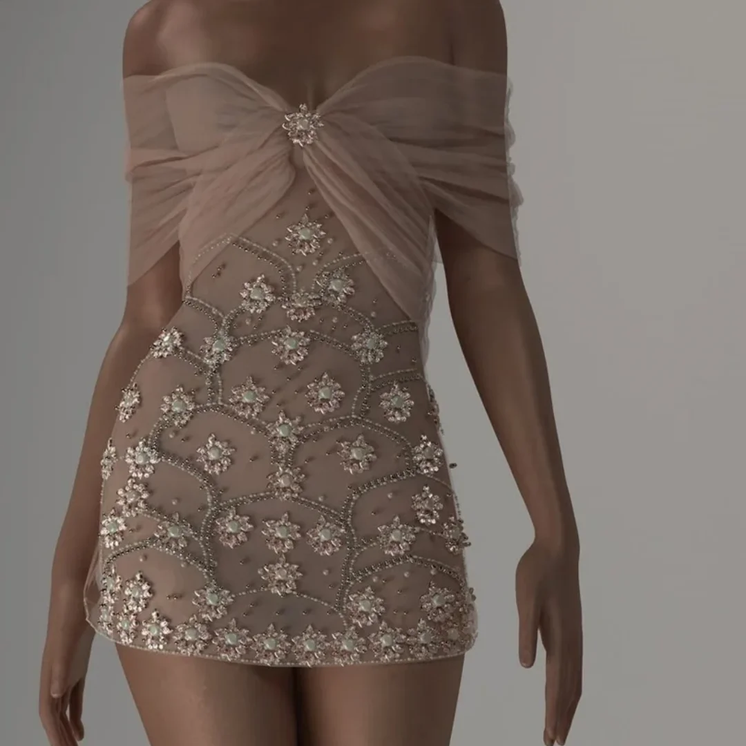 Elegant Modern 2025 Off Shoulder Beaded Lace Short Prom Dresses New Cocktail Formal Party Dress Customized
Elegant Modern 2025 Off Shoulder Beaded Lace Short Prom Dresses New Cocktail Formal Party Dress Customized