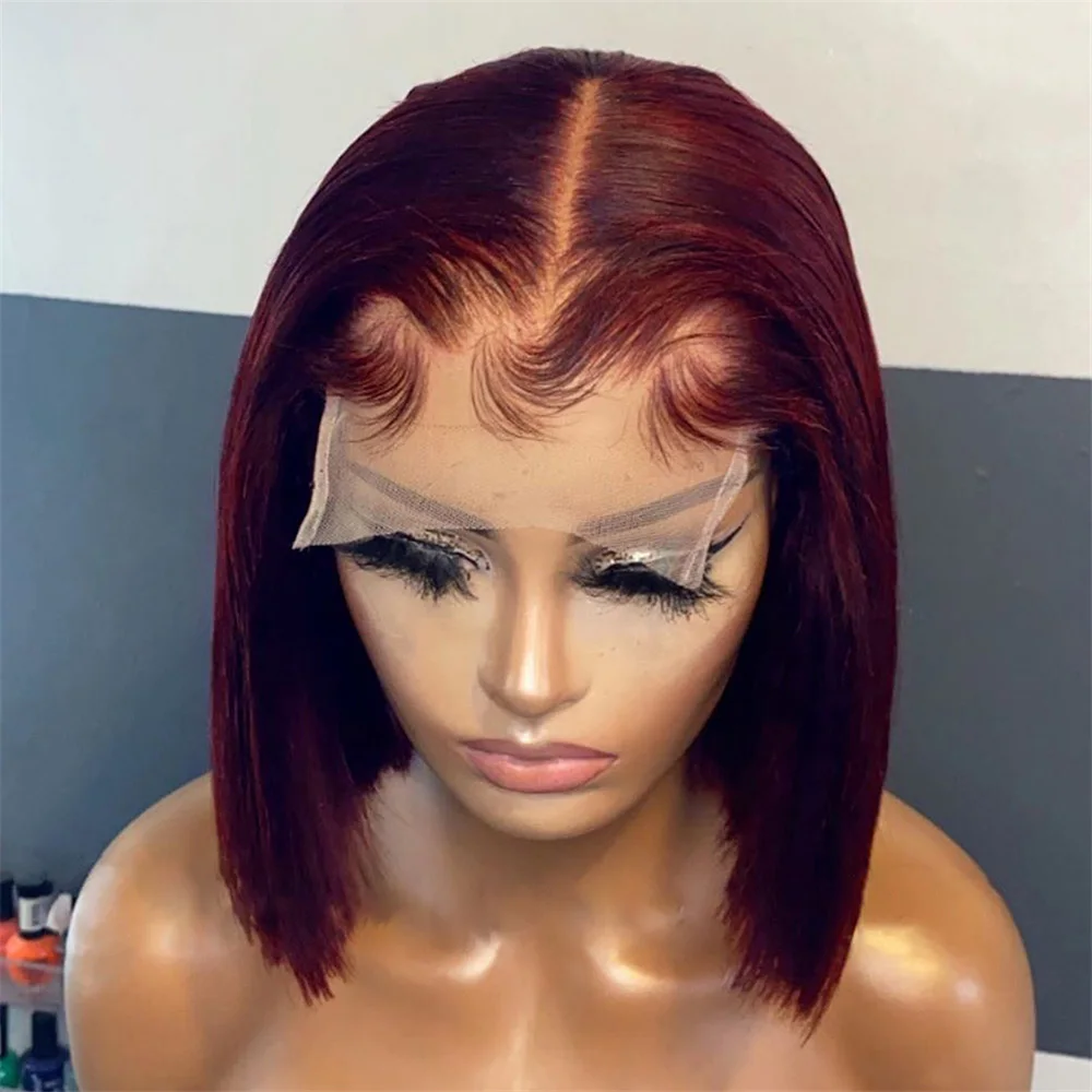 Short Bob Soft 180Density Burgundy 99j Straight Deep Lace Front Wig For Black Women With Baby Hair Glueless Natural Hairline
Short Bob Soft 180Density Burgundy 99j Straight Deep Lace Front Wig For Black Women With Baby Hair Glueless Natural Hairline