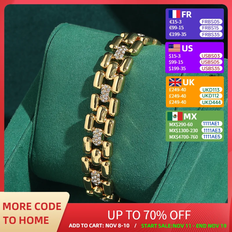 Vintage 18k Gold Plated Watch Strap Chain Bracelet Charm Bangles For Woman Love Jewelry Accessories 2025 Trendy Gift New Arrival
Vintage 18k Gold Plated Watch Strap Chain Bracelet Charm Bangles For Woman Love Jewelry Accessories 2025 Trendy Gift New Arrival