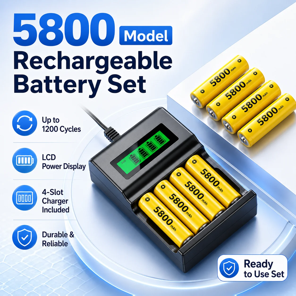 AA 1.2V Rechargeable Battery Charger Kit High Capacity Universal for KTV Mic Remote Control Toy Flashlight
AA 1.2V Rechargeable Battery Charger Kit High Capacity Universal for KTV Mic Remote Control Toy Flashlight
