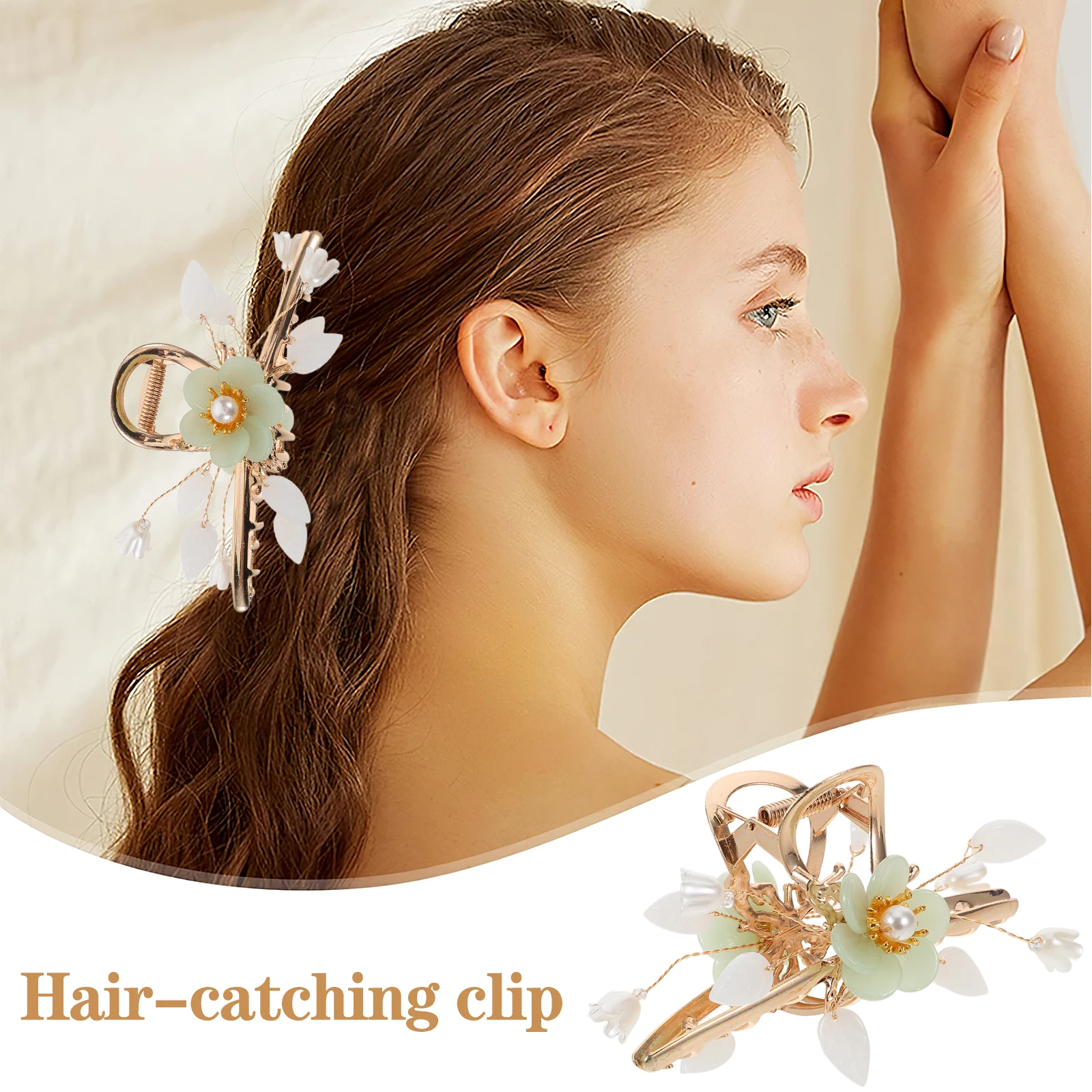 Elegant Floral Hair Claw Clip Vintage Style Non-Slip Metal Bun Holder Simulated Flower Styling Accessory for Women Girls
Elegant Floral Hair Claw Clip Vintage Style Non-Slip Metal Bun Holder Simulated Flower Styling Accessory for Women Girls
