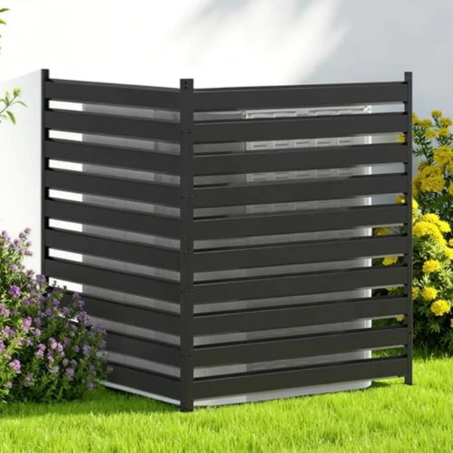 Outdoor privacy screen for AC units and trash cans: 42 H x 38 W 2-panel metal black rust-resistant and decorative garden fence
Outdoor privacy screen for AC units and trash cans: 42 H x 38 W 2-panel metal black rust-resistant and decorative garden fence
