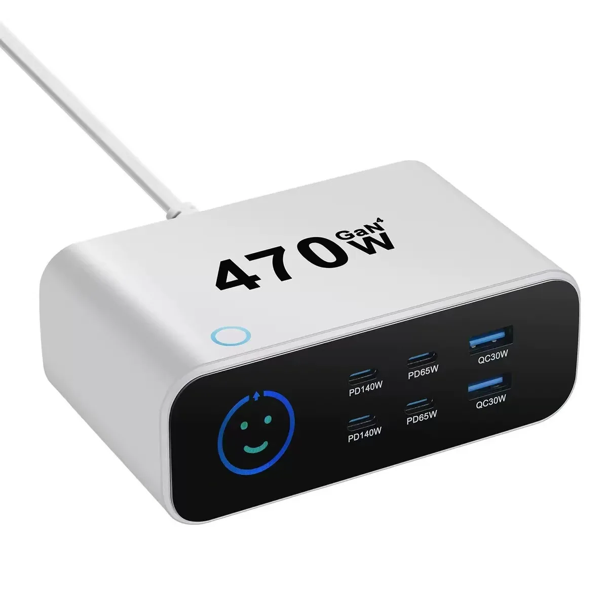 470W TFT Display Desktop Charger GaN PD3.1 Multi port Fast Charger Universal Charger Station For Mobile Phones Tablets
470W TFT Display Desktop Charger GaN PD3.1 Multi port Fast Charger Universal Charger Station For Mobile Phones Tablets