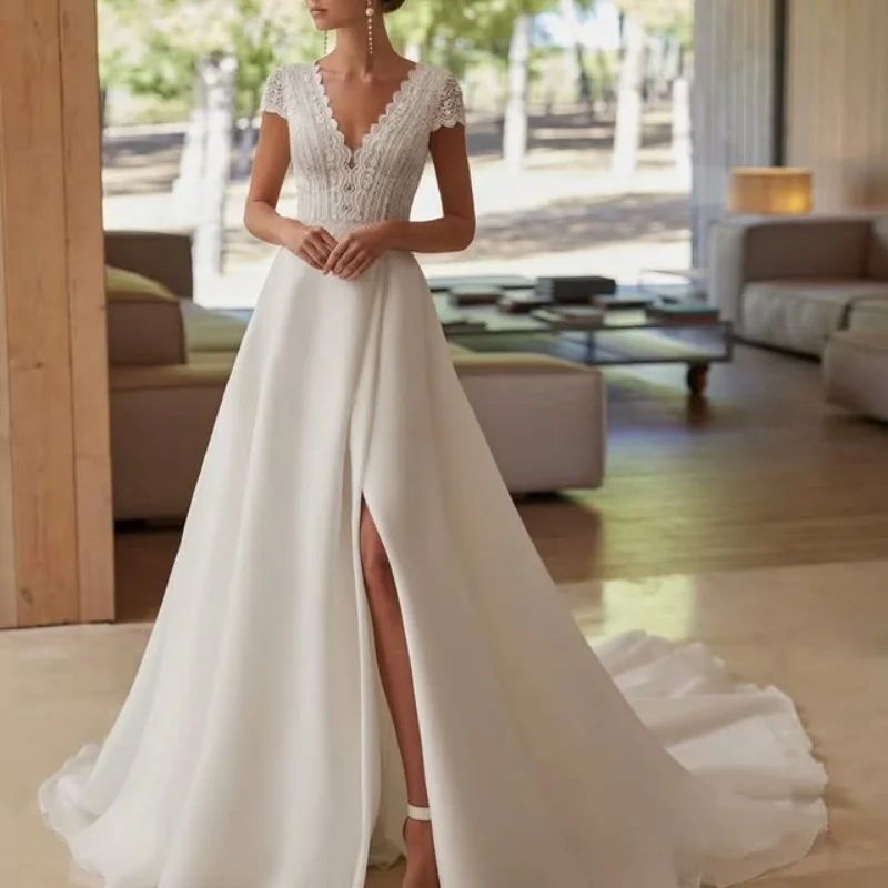 customized ivory white Ball Gown Wedding Dresses For Women Tull satin vent Skirt vent Wedding GownVestidos De Novia
customized ivory white Ball Gown Wedding Dresses For Women Tull satin vent Skirt vent Wedding GownVestidos De Novia