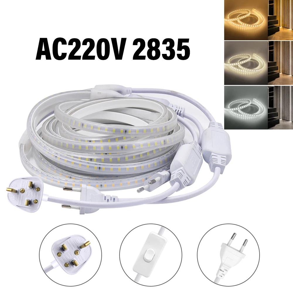 Светодиодная лента 2835 SMD, 220 В, гибкая наружная садовая лента для освещения кухни с вилкой Европейского/британского стандарта
Светодиодная лента 2835 SMD, 220 В, гибкая наружная садовая лента для освещения кухни с вилкой Европейского/британского стандарта
