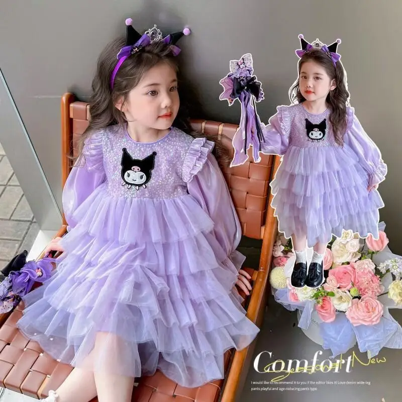 Sanrio Kuromi платье принцессы для девочек, весенне-осеннее новое многослойное платье для торта, милое детское праздничное платье для девочек, юбка для дня рождения
Sanrio Kuromi платье принцессы для девочек, весенне-осеннее новое многослойное платье для торта, милое детское праздничное платье для девочек, юбка для дня рождения