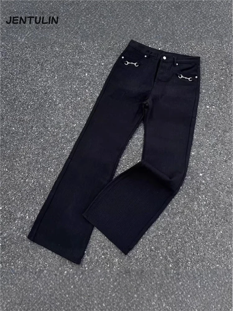 American Retro Buckle Design Spring Autumn Washed Black Micro-Flare Jeans Men High-Waisted Hip-Hop Loose Wide Leg Jeans Unisex
American Retro Buckle Design Spring Autumn Washed Black Micro-Flare Jeans Men High-Waisted Hip-Hop Loose Wide Leg Jeans Unisex
