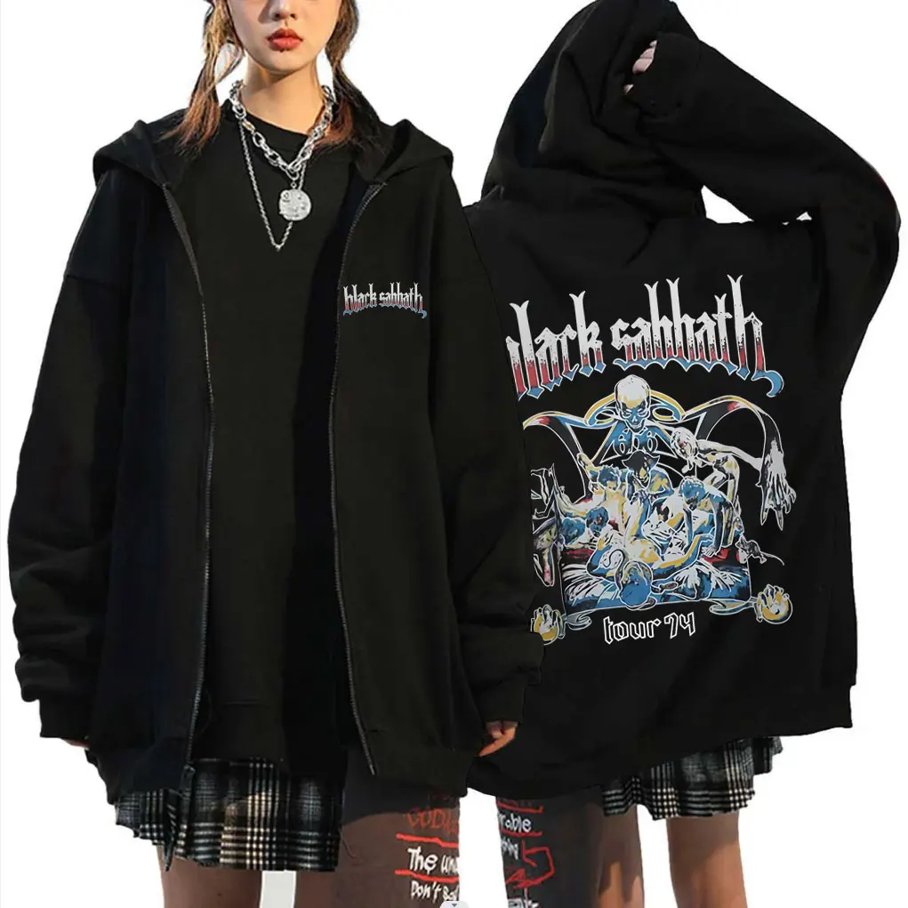 Heavy Metal Rock Band Black Sabbath Tour 1974 Zipper Hoodie Ozzy Osbourne Skeleton Graphic Zip Up Jacket Men Women Vintage Coat
Heavy Metal Rock Band Black Sabbath Tour 1974 Zipper Hoodie Ozzy Osbourne Skeleton Graphic Zip Up Jacket Men Women Vintage Coat