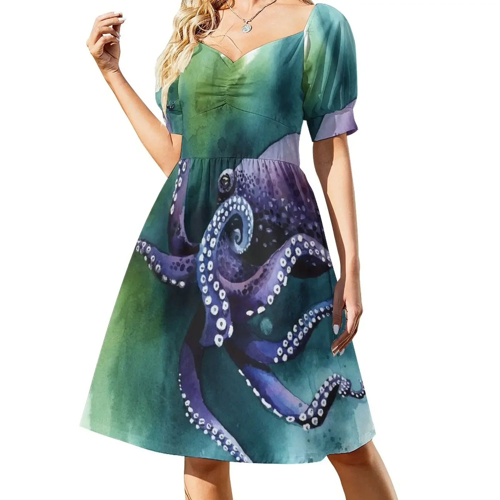 Purple Octopus Floats Peacefully Short-Sleeved Dress dresses for women Women's long dress Women's evening dress
Purple Octopus Floats Peacefully Short-Sleeved Dress dresses for women Women's long dress Women's evening dress