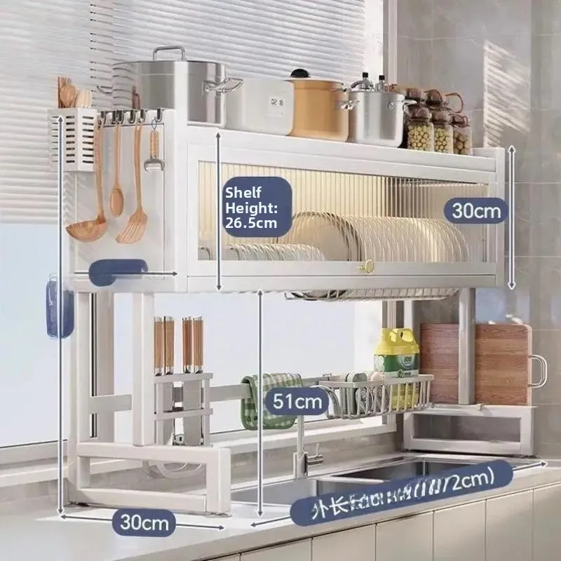 Kitchen Sink above Shelf Dishware Storage Draining Multi-Function Dishwashing Door Shelf Countertop Rack Stainless Steel
Kitchen Sink above Shelf Dishware Storage Draining Multi-Function Dishwashing Door Shelf Countertop Rack Stainless Steel