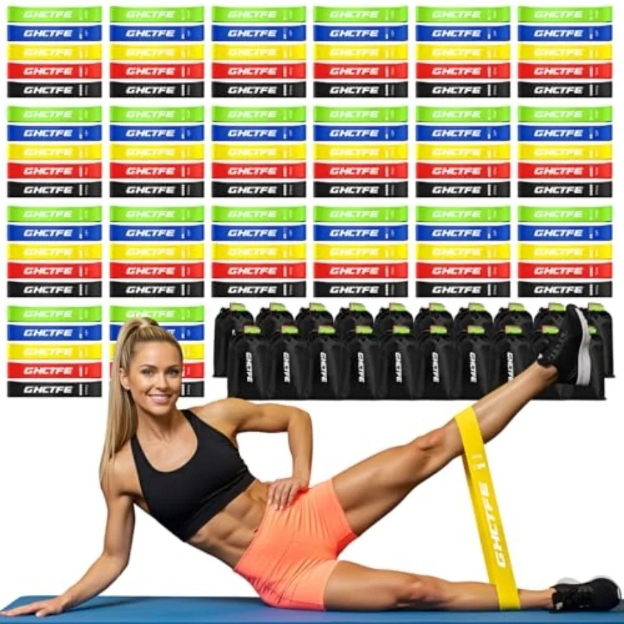 Fitness class resistance bands set: latex mini loop bands in black, blue, red, green, purpledurable, color-coded for progressiv
Fitness class resistance bands set: latex mini loop bands in black, blue, red, green, purpledurable, color-coded for progressiv