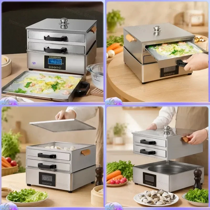 Electric Steam Cooker for Rice Noodles Steamer Plate with 304 Stainless Steel Drawer Type Electric Heating Rice Noodle Maker
Electric Steam Cooker for Rice Noodles Steamer Plate with 304 Stainless Steel Drawer Type Electric Heating Rice Noodle Maker