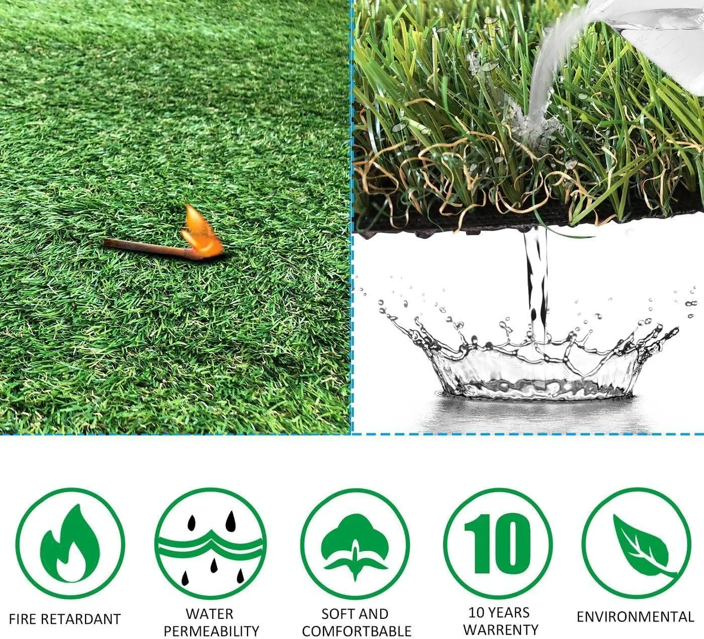 Realistic Artificial Grass Turf -5FTX10FT(50 Square FT),Indoor Outdoor Garden Lawn Landscape Synthetic Grass Mat - Thick Fake Gr
Realistic Artificial Grass Turf -5FTX10FT(50 Square FT),Indoor Outdoor Garden Lawn Landscape Synthetic Grass Mat - Thick Fake Gr