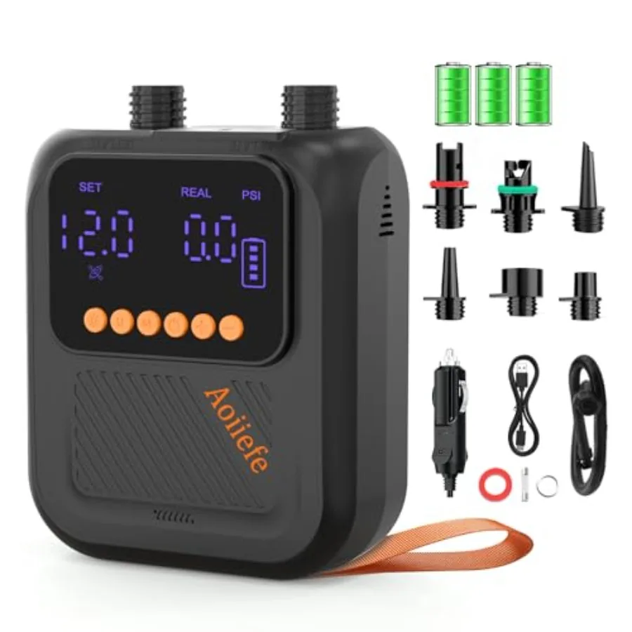 Портативный перезаряжаемый электрический насос для SUP-досок, каяков, палаток, двухступенчатое накачивание и сдувание до 20 PSI
Портативный перезаряжаемый электрический насос для SUP-досок, каяков, палаток, двухступенчатое накачивание и сдувание до 20 PSI