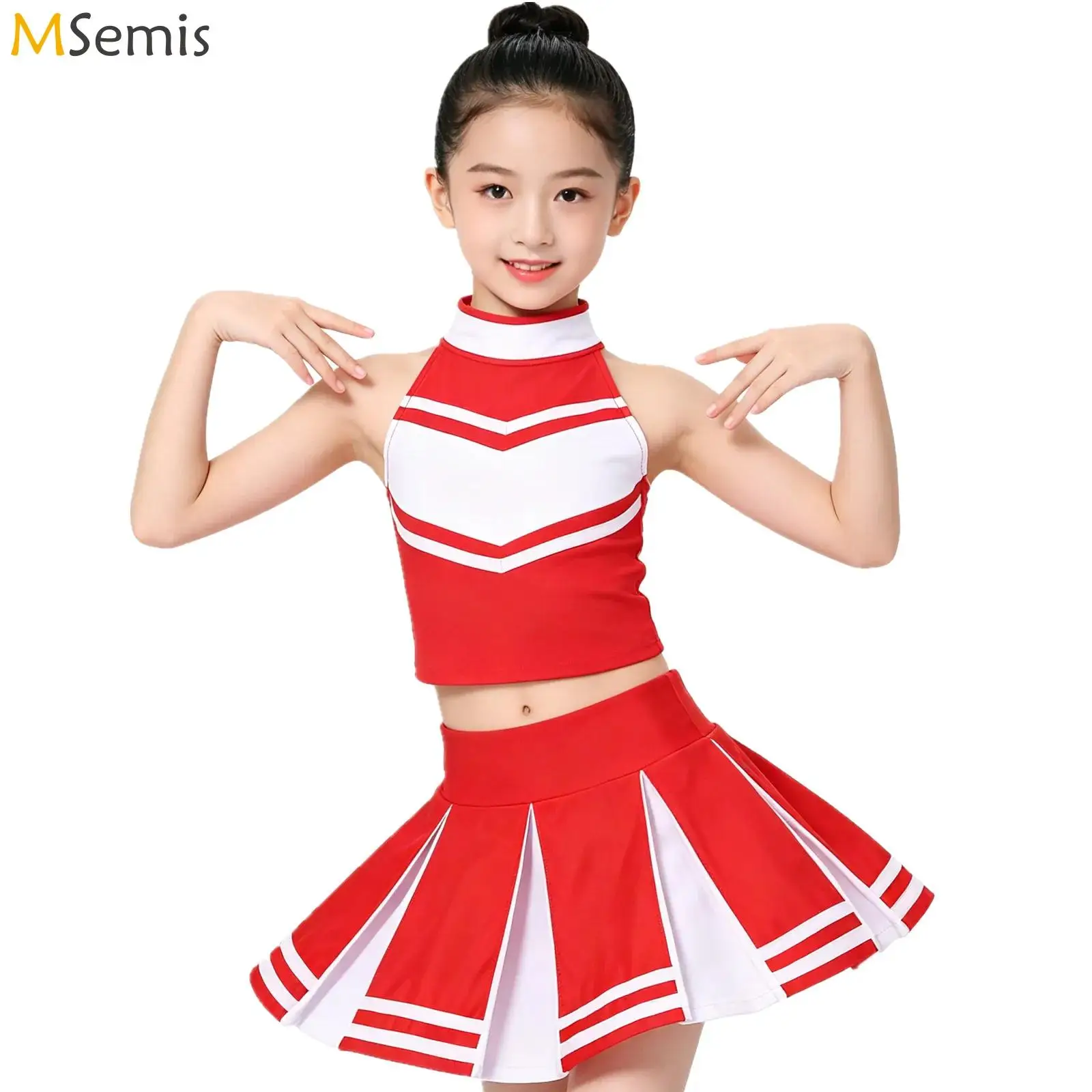 Kids Girls Cheerleading Uniform School Girls Cosplay Party Dance Costume Outfit Sleeveless Zippered Tops with Pleated Skirt Set
Kids Girls Cheerleading Uniform School Girls Cosplay Party Dance Costume Outfit Sleeveless Zippered Tops with Pleated Skirt Set