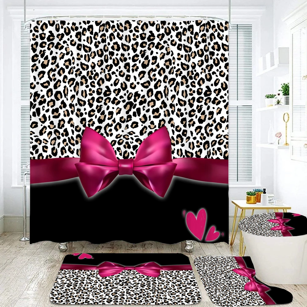 Waterproof Bathroom Shower Curtain Leopard Love Bath Curtain Set Toilet Cover Non-Slip Mat Rug Carpet Home Decor Accessories
Waterproof Bathroom Shower Curtain Leopard Love Bath Curtain Set Toilet Cover Non-Slip Mat Rug Carpet Home Decor Accessories