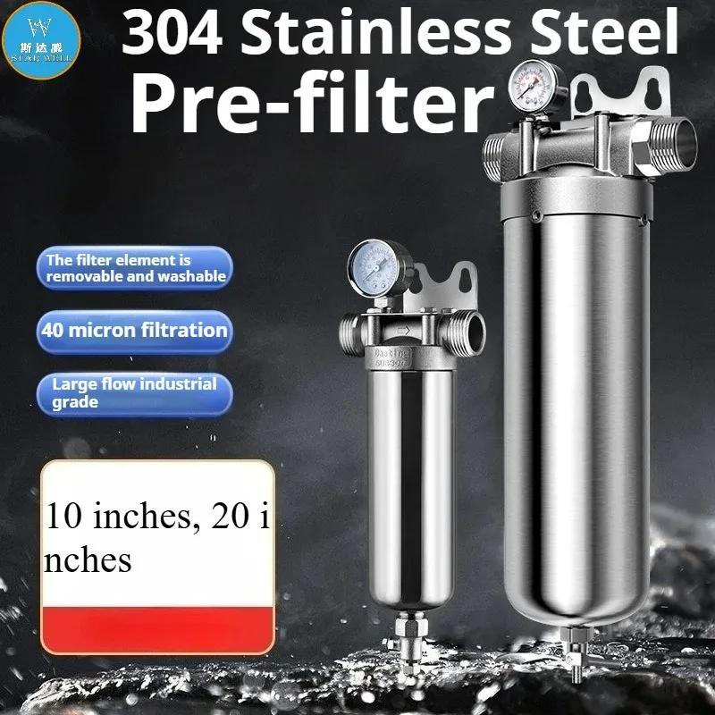 【2026】STARWELL Фильтр для питьевой воды QZ89-10 дюймов, до 8000 л/ч, из нержавеющей стали 304/316, предварительный фильтр для систем обратного осмоса
【2026】STARWELL Фильтр для питьевой воды QZ89-10 дюймов, до 8000 л/ч, из нержавеющей стали 304/316, предварительный фильтр для систем обратного осмоса