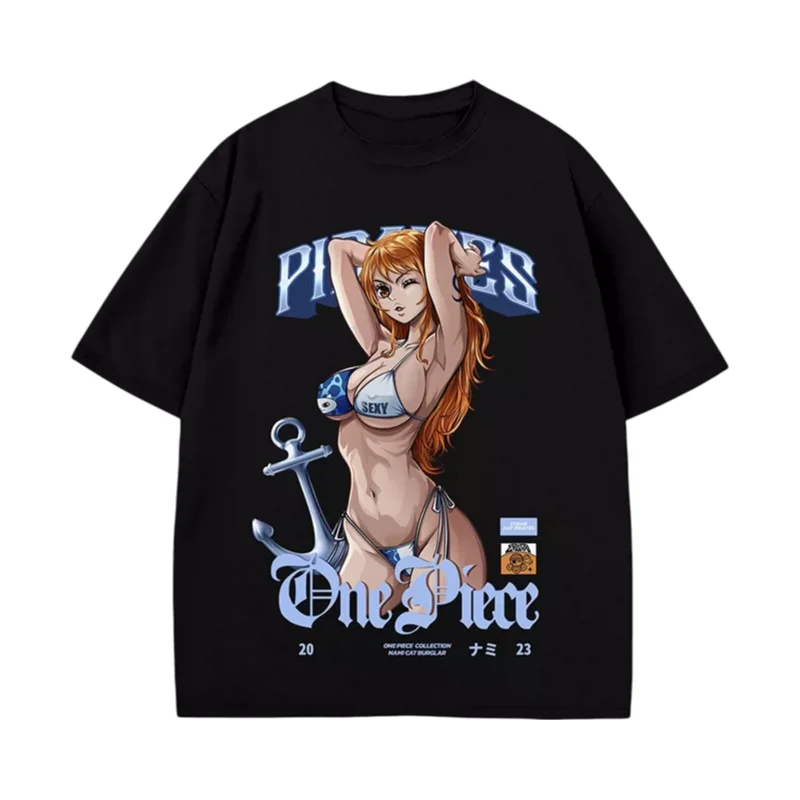 Футболка One Piece Nami Bikini Anchor Cyber Y2K для мужчин и женщин, хлопковая, с аниме-графикой, повседневная, уличная, свободного кроя, с коротким рукавом
Футболка One Piece Nami Bikini Anchor Cyber Y2K для мужчин и женщин, хлопковая, с аниме-графикой, повседневная, уличная, свободного кроя, с коротким рукавом