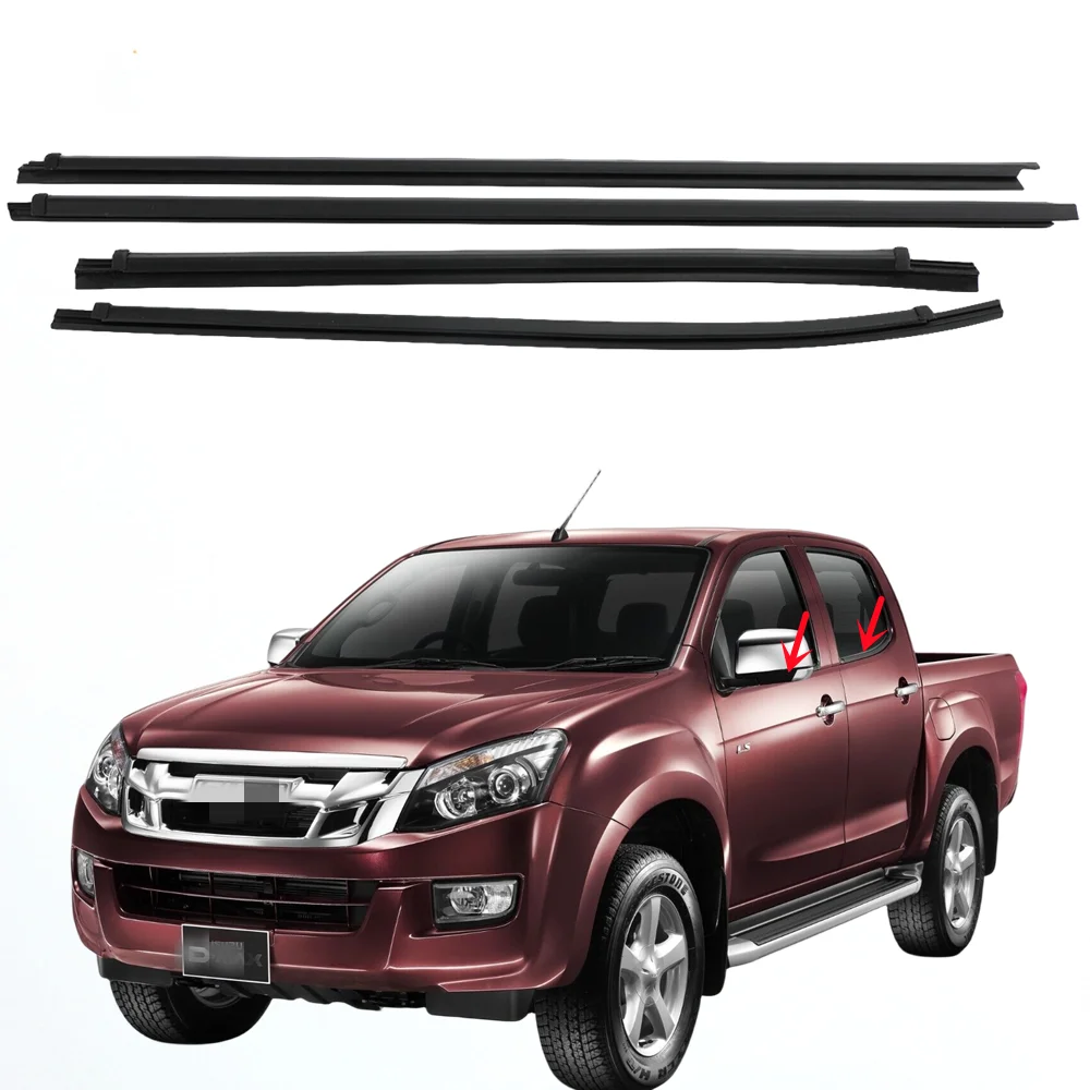 4Pcs Outer Window Glass Seal Belt Moulding Trim Rubber Weatherstrip for Isuzu D-MAX Pickup 2012-2018 8-98052197-2
4Pcs Outer Window Glass Seal Belt Moulding Trim Rubber Weatherstrip for Isuzu D-MAX Pickup 2012-2018 8-98052197-2