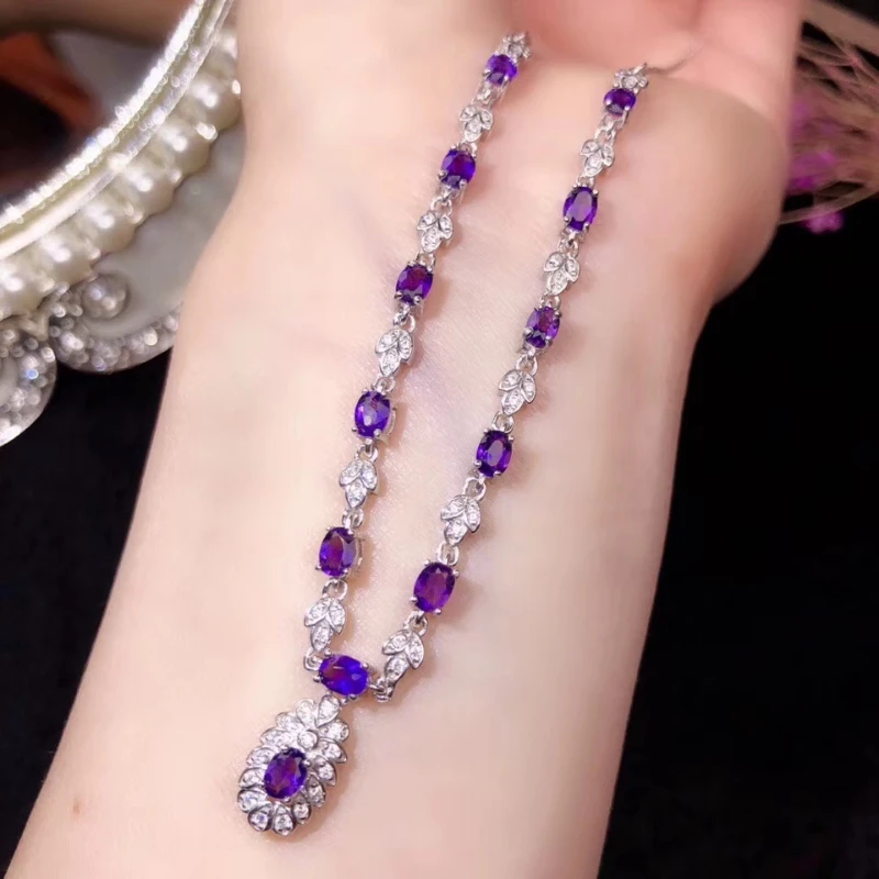Boutique Jewelry 925 Sterling Silver Inlaid Natural Amethyst Gemstone Female Luxury Necklace Support Detection
Boutique Jewelry 925 Sterling Silver Inlaid Natural Amethyst Gemstone Female Luxury Necklace Support Detection