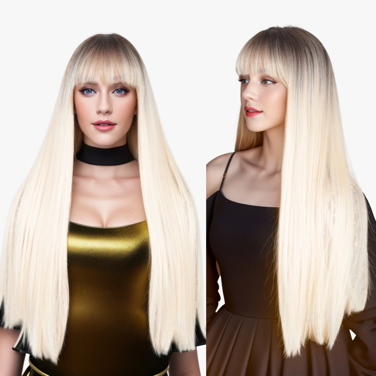 Synthetic Wig Long Straight Hair Blonde White With Bangs For Daily Cosplay Party Heat Resistant Wig
Synthetic Wig Long Straight Hair Blonde White With Bangs For Daily Cosplay Party Heat Resistant Wig