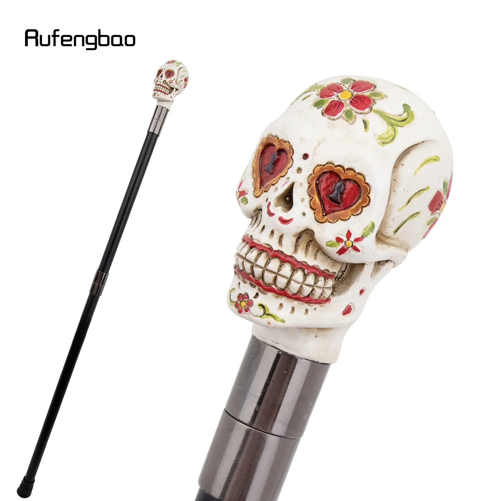 White Resin Red Flower Skull Head Walking Cane Stick Gentleman Elegant Cosplay Cane Knob Crosier 94cm Performance Stage Cane
White Resin Red Flower Skull Head Walking Cane Stick Gentleman Elegant Cosplay Cane Knob Crosier 94cm Performance Stage Cane