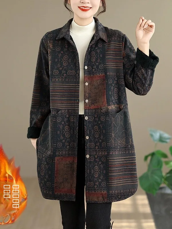 Винтажный утепленный женский кардиган с отложным воротником, длинными рукавами, стандартным дизайном рукавов, из смесового хлопка и полиэстера
Винтажный утепленный женский кардиган с отложным воротником, длинными рукавами, стандартным дизайном рукавов, из смесового хлопка и полиэстера