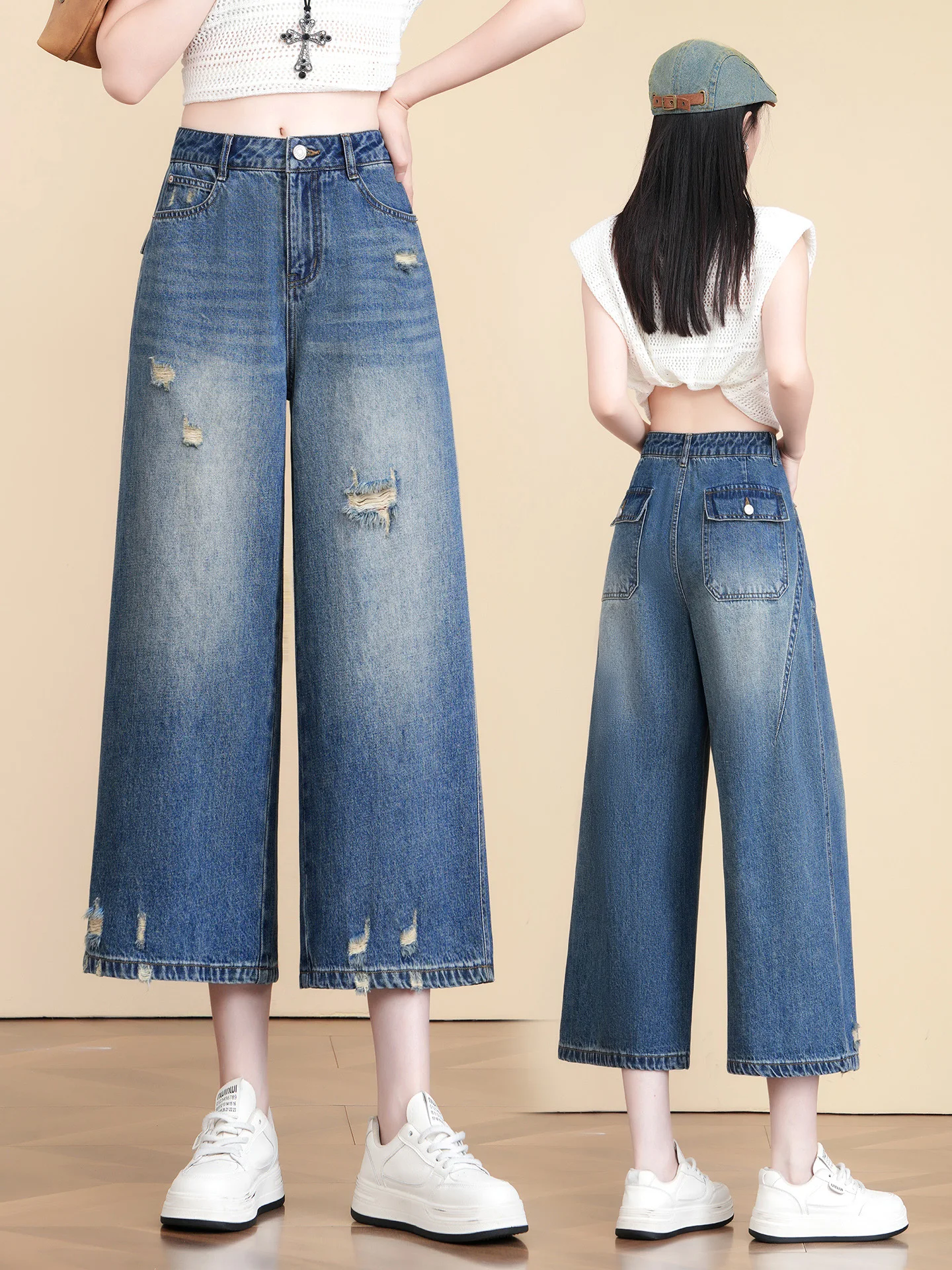 High Waist Wide Leg Jeans Women's Summer Thin Style 2026 New Popular Hole Punching Straight Cut Denim Pants Casual Cotton Blend
High Waist Wide Leg Jeans Women's Summer Thin Style 2026 New Popular Hole Punching Straight Cut Denim Pants Casual Cotton Blend