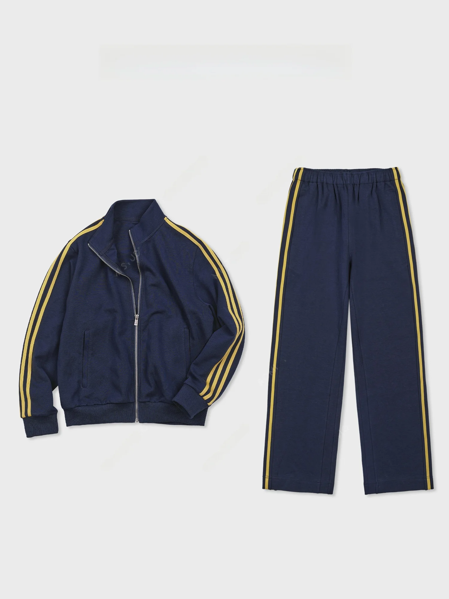 Romance Studio American Stripe Set Heavy High Density Stand Collar Jacket Loose Pants Cotton Elastic Waist Straight Leg Trousers
Romance Studio American Stripe Set Heavy High Density Stand Collar Jacket Loose Pants Cotton Elastic Waist Straight Leg Trousers