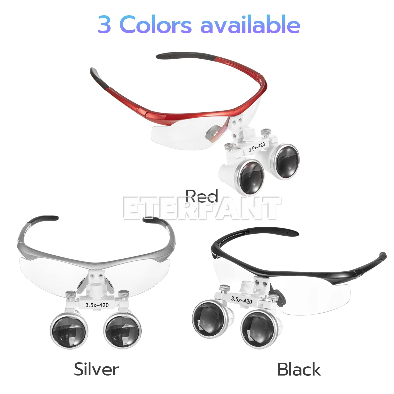 ETERFANT стоматологические хирургические бинокулярные лупы, очки, лупа с оптическими линзами 3,5X-420 мм, красный/серебристый/черный дизайн с клипсой
ETERFANT стоматологические хирургические бинокулярные лупы, очки, лупа с оптическими линзами 3,5X-420 мм, красный/серебристый/черный дизайн с клипсой