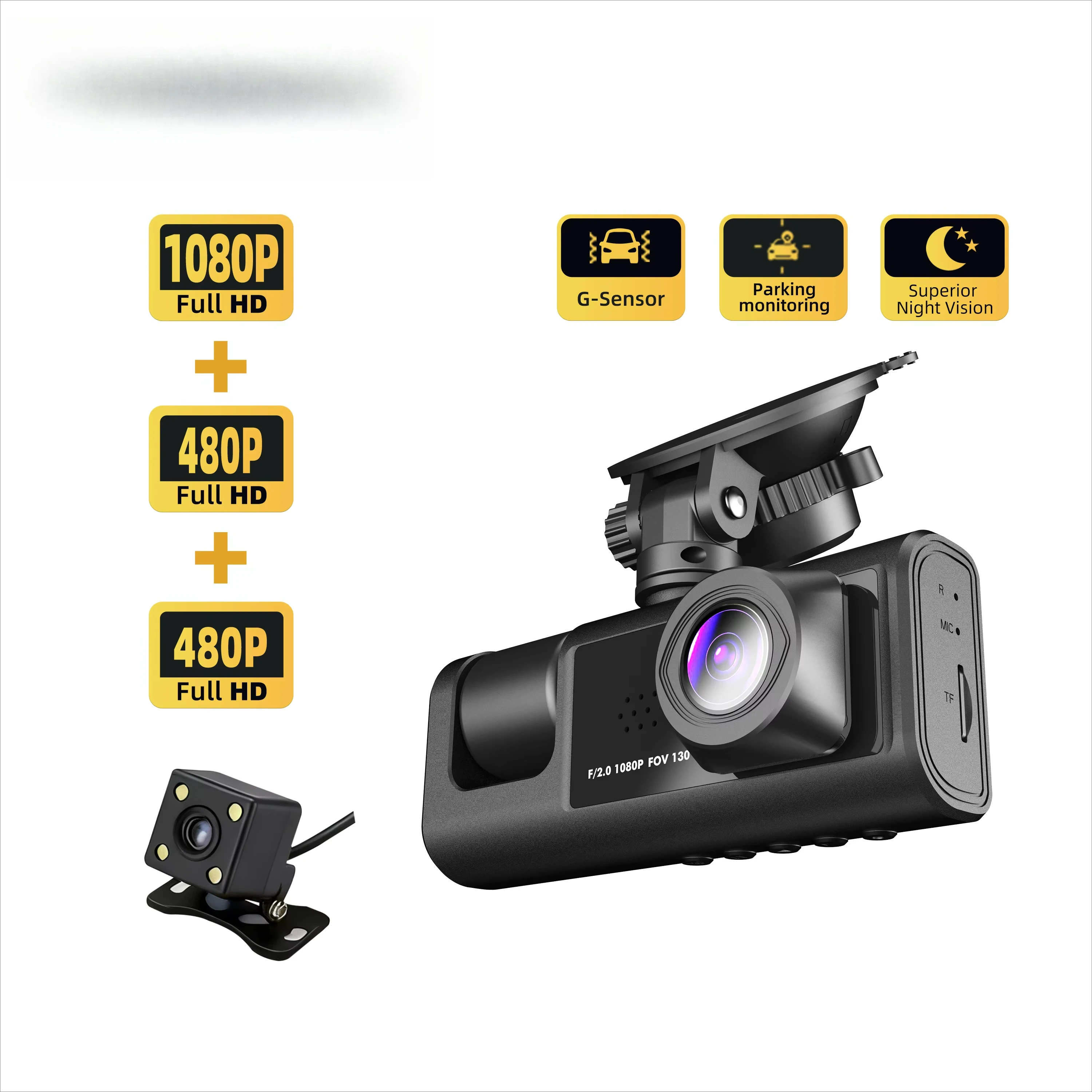 Dual lens three camera high definition 720P driving recorder three channel car DVR IPS screen car camera video recorder car
Dual lens three camera high definition 720P driving recorder three channel car DVR IPS screen car camera video recorder car