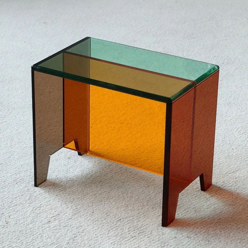 Transparent Acrylic Low Bench for Entryway, Living Room, and Bathroom - Modern Minimalist Shoe Stool with Storage Furniture 
Transparent Acrylic Low Bench for Entryway, Living Room, and Bathroom - Modern Minimalist Shoe Stool with Storage Furniture