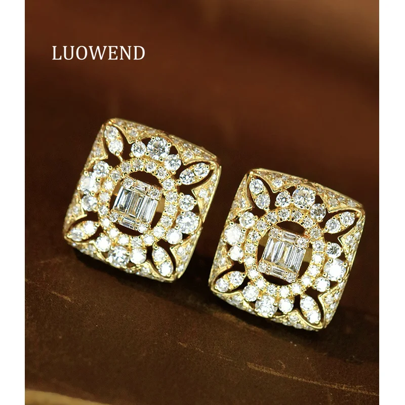LUOWEND 100% 18K White/Yellow Gold Earrings Women Vintage Style 0.96carat Real Natural Diamond Stud Earrings High Party Jewelry
LUOWEND 100% 18K White/Yellow Gold Earrings Women Vintage Style 0.96carat Real Natural Diamond Stud Earrings High Party Jewelry