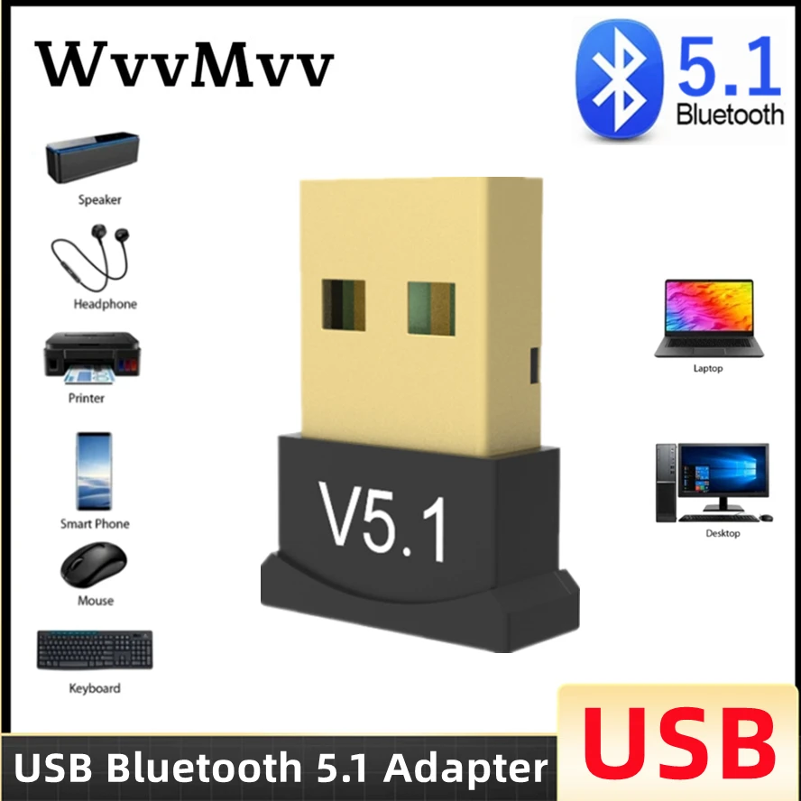 USB Bluetooth 5.1 Adapter Transmitter Bluetooth 5.3 Receiver Audio Bluetooth Dongle Wireless USB Adapter for Computer PC Laptop
USB Bluetooth 5.1 Adapter Transmitter Bluetooth 5.3 Receiver Audio Bluetooth Dongle Wireless USB Adapter for Computer PC Laptop