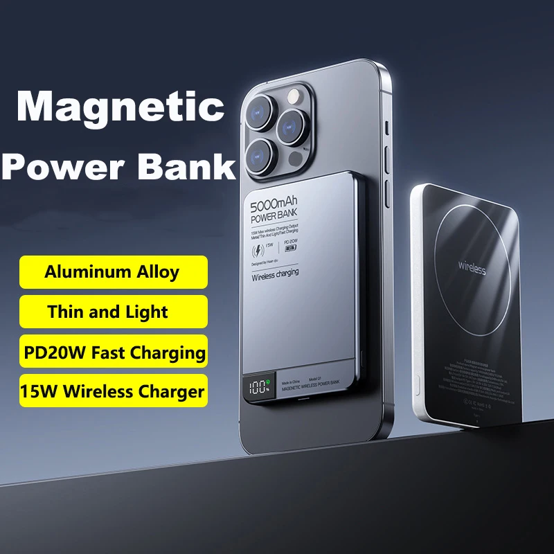 PD20W Magnetic Power Bank 10000mAh Portable Wireless Fast Charging External Battery for Magsafe Powerbank for iPhone 16 15 14 13
PD20W Magnetic Power Bank 10000mAh Portable Wireless Fast Charging External Battery for Magsafe Powerbank for iPhone 16 15 14 13