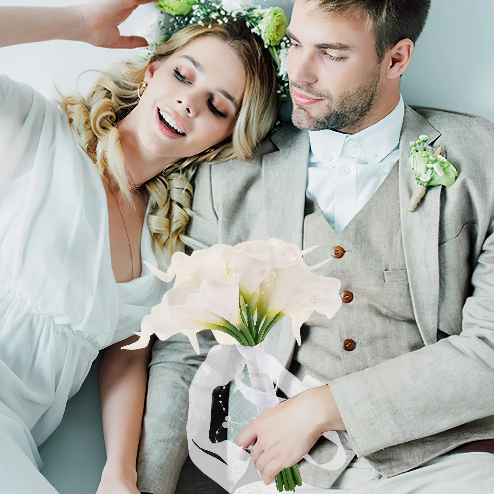 Fake White Calla Lily Wedding Bridal Bouquet Lightweight Elegant Artificial Flower Bouquet for Bride Photography Decoration
Fake White Calla Lily Wedding Bridal Bouquet Lightweight Elegant Artificial Flower Bouquet for Bride Photography Decoration