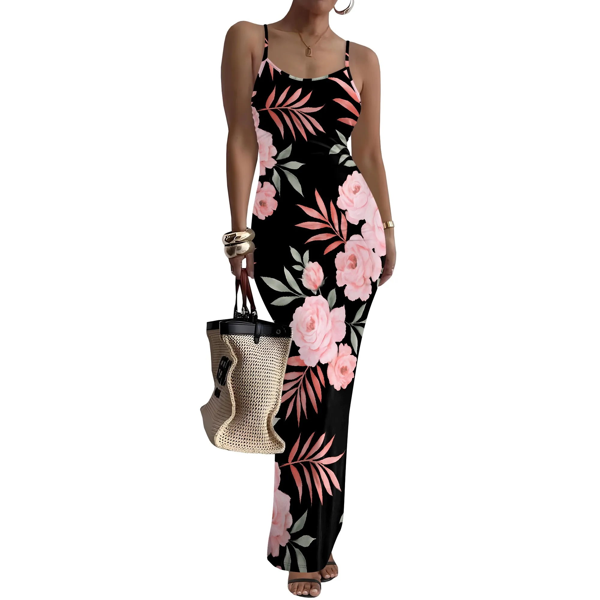 Women's Summer Maxi Dress Casual V-Neck Floral Print Sleeveless Spaghetti Strap Long Dresses Sexy Solid Fitted Beach Sundress
Women's Summer Maxi Dress Casual V-Neck Floral Print Sleeveless Spaghetti Strap Long Dresses Sexy Solid Fitted Beach Sundress
