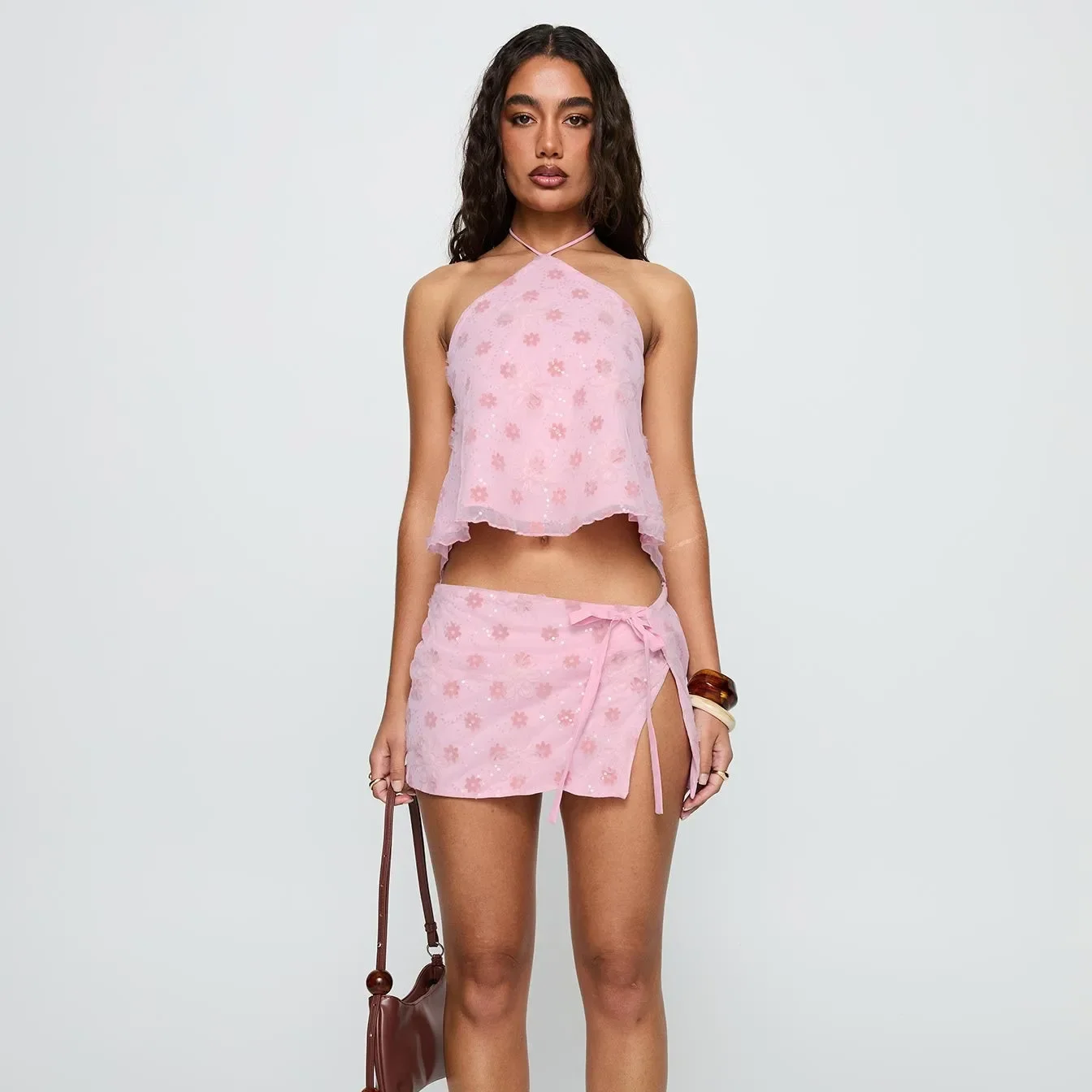 Women Two Piece Skirts Outfit Sparkly Sequin Sleeveless Tops Sexy Bodycon Mini Skirt Sets Shiny Y2K Party Clubwear
Women Two Piece Skirts Outfit Sparkly Sequin Sleeveless Tops Sexy Bodycon Mini Skirt Sets Shiny Y2K Party Clubwear