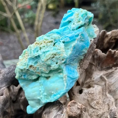 1pc Rare Blue Aragonite Raw Stone Specimen - Natural Smithsonite Crystal Quartz, Bohemian Style Home & Office Desktop Decor