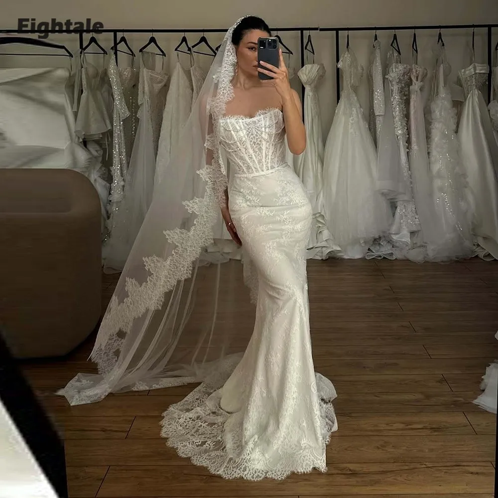 Eightale Arabic Wedding Dresses Sweetheart Customized Lace Mermaid Satin Beaded Sweep Train Bridal Gowns Vestidos De Novia
Eightale Arabic Wedding Dresses Sweetheart Customized Lace Mermaid Satin Beaded Sweep Train Bridal Gowns Vestidos De Novia
