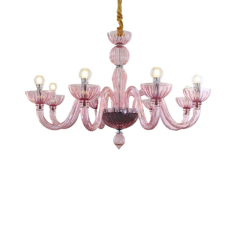 French living room chandelier romantic pink glass light luxury retro girl heart bedroom candle
French living room chandelier romantic pink glass light luxury retro girl heart bedroom candle