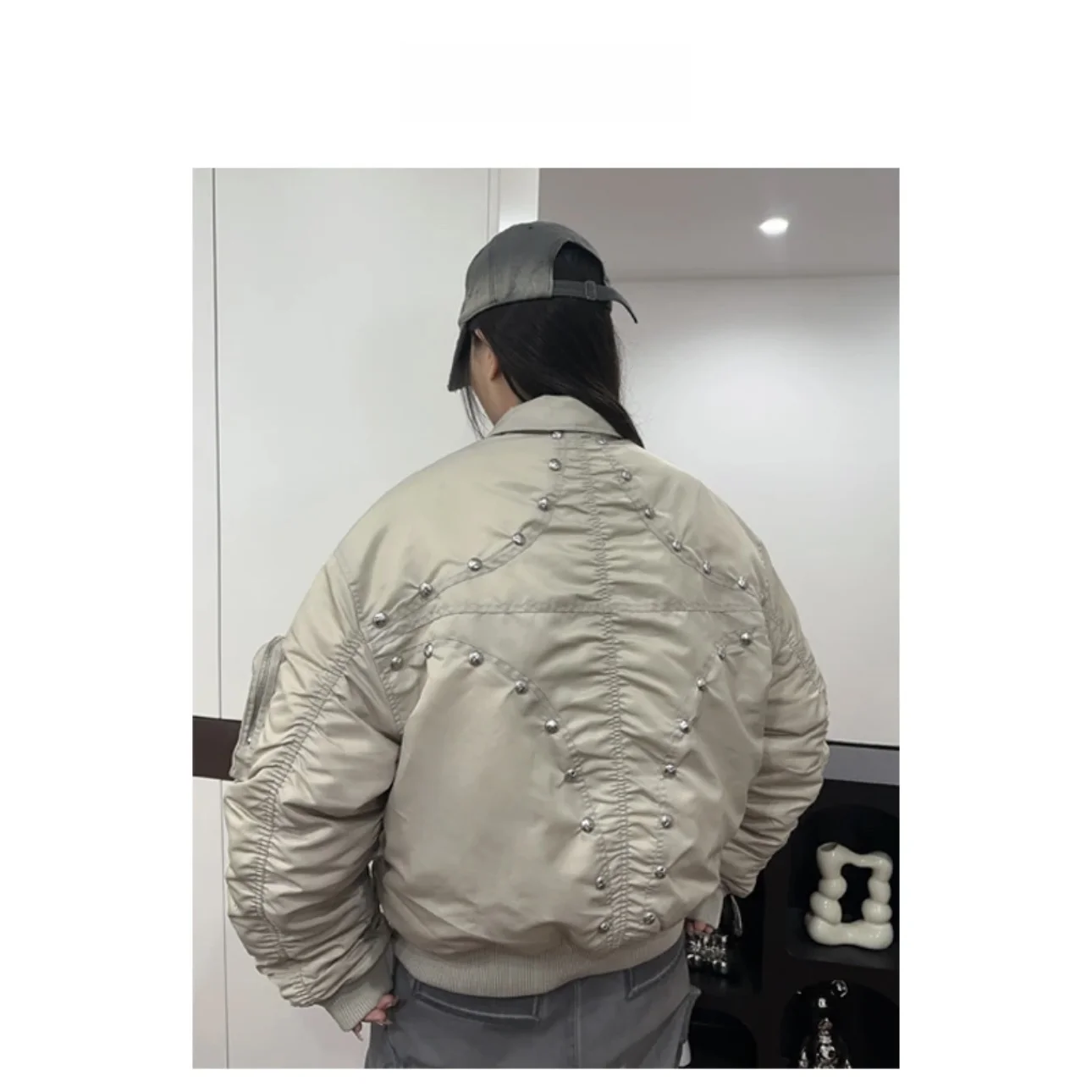 Star Moon Rivet Bomber down Jaet 25 Winter Casual Loose ex American Sle Versatile Polyester Nylon Cosite Fiber
Star Moon Rivet Bomber down Jaet 25 Winter Casual Loose ex American Sle Versatile Polyester Nylon Cosite Fiber