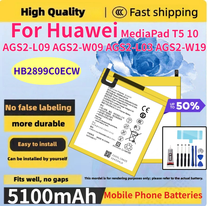 5100mAh HB2899C0ECW Tablet Battery for Huawei MediaPad T5 10 AGS2-L09 AGS2-W09 AGS2-L03 AGS2-W19 for MediaPad M3 8.4" Batteries
5100mAh HB2899C0ECW Tablet Battery for Huawei MediaPad T5 10 AGS2-L09 AGS2-W09 AGS2-L03 AGS2-W19 for MediaPad M3 8.4" Batteries