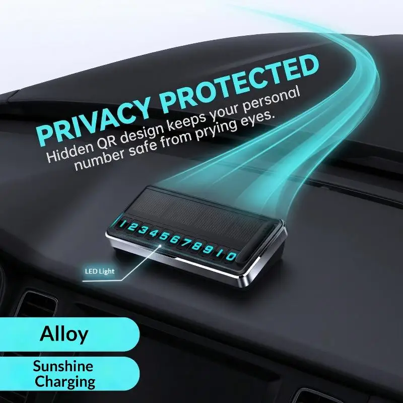 Solar Car Temporary LED Parking Card Hidden Phone Number Plate for Vehicle Dashboard Parking Scenarios
Solar Car Temporary LED Parking Card Hidden Phone Number Plate for Vehicle Dashboard Parking Scenarios