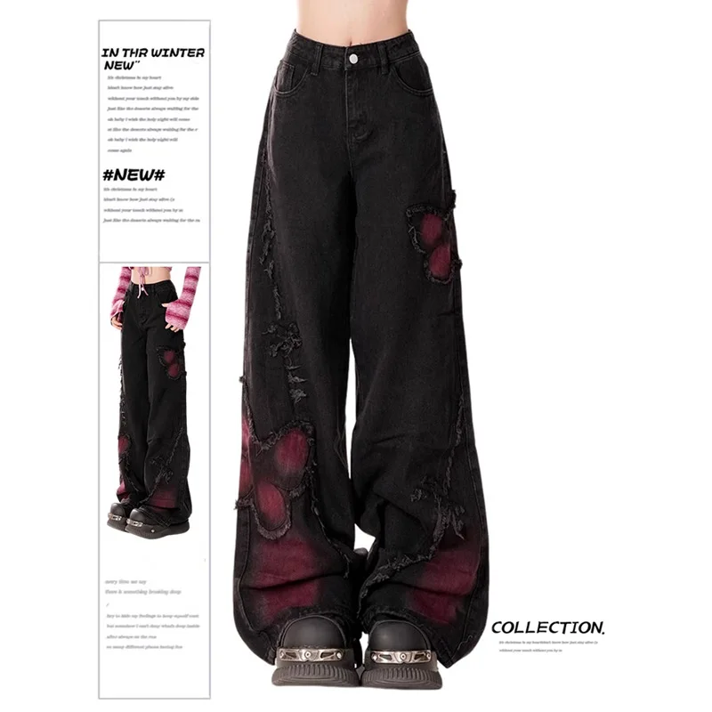Men and Women Vintage 90s Y2k Baggy Butterfly Jeans Oversize Harajuku Gothic Denim Pants Black Cowboy Trousers
Men and Women Vintage 90s Y2k Baggy Butterfly Jeans Oversize Harajuku Gothic Denim Pants Black Cowboy Trousers
