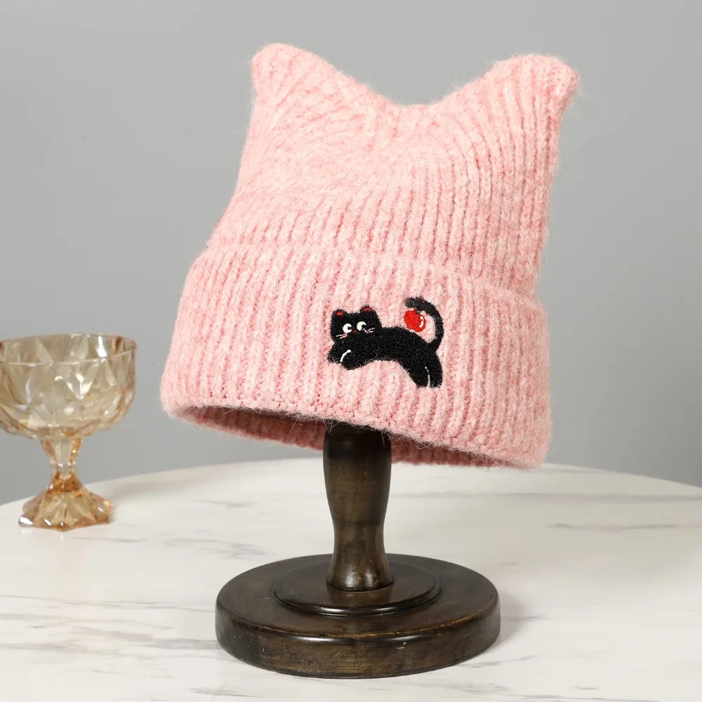 Cute Soft Cat's Ears Knitted Hat Elastic Embroidered Cat Woolen Hat Wool Korean Style Warm Cap Winter
Cute Soft Cat's Ears Knitted Hat Elastic Embroidered Cat Woolen Hat Wool Korean Style Warm Cap Winter